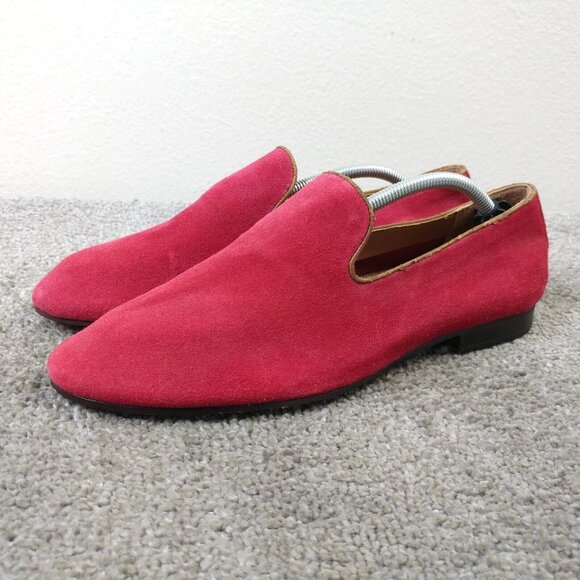 Sam Edelman Bryan Mens 7.5 Dress Shoes Red Suede Leather Slip On - Picture 1 of 9